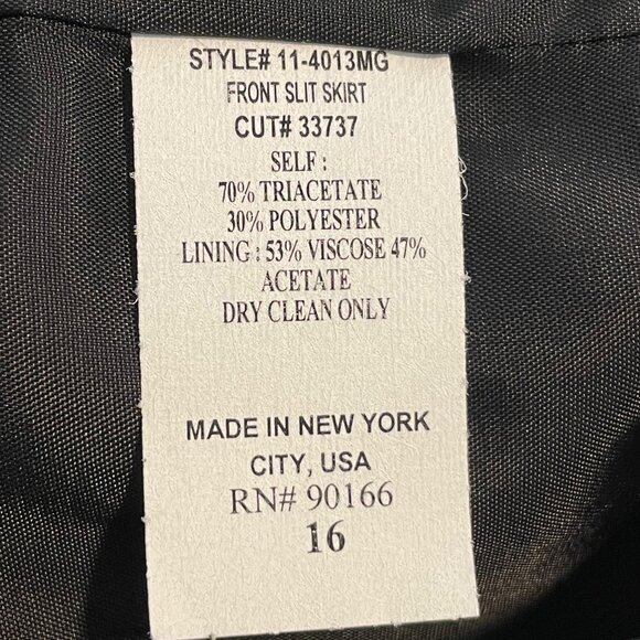 Garfield & Marks Womens Black Front Slit Ribbed Skirt Size 16 Made In USA - Picture 3 of 11